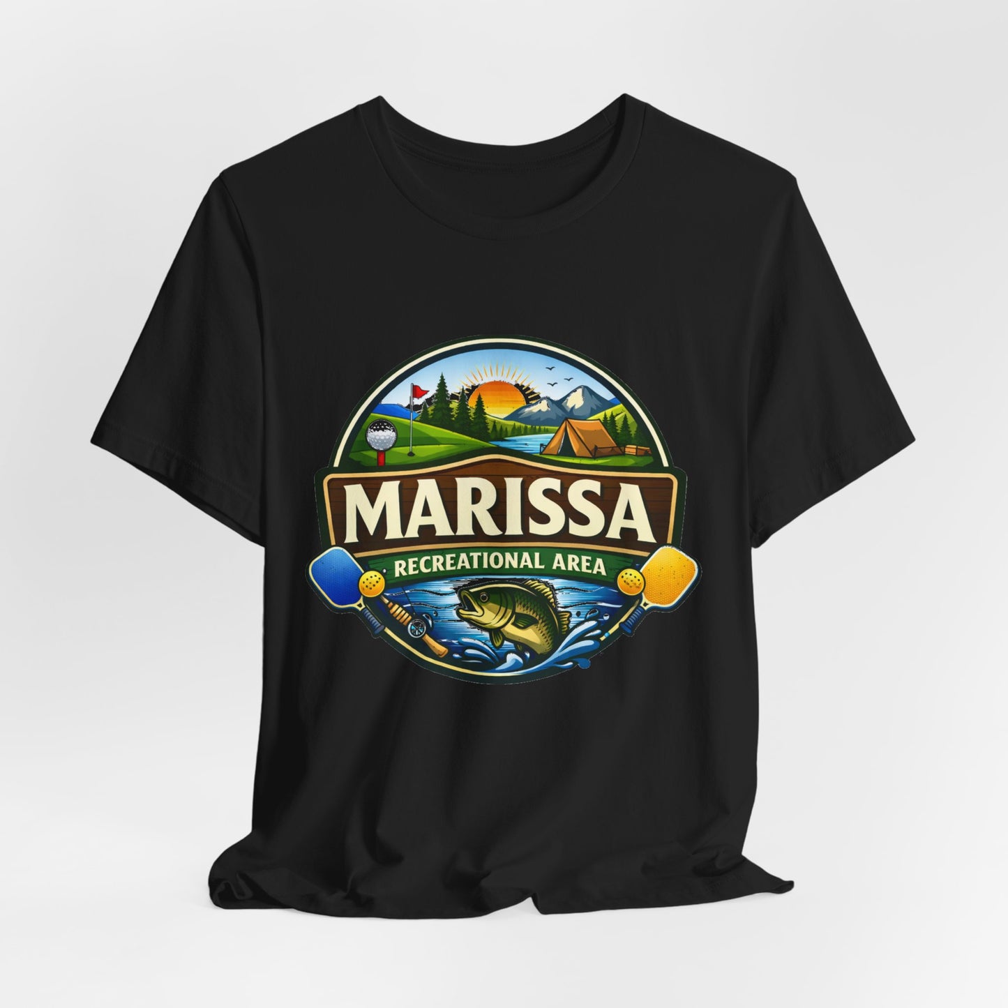 Marissa Recreational Area T shirt — Outdoor Camping & Lake Fishing Shirt