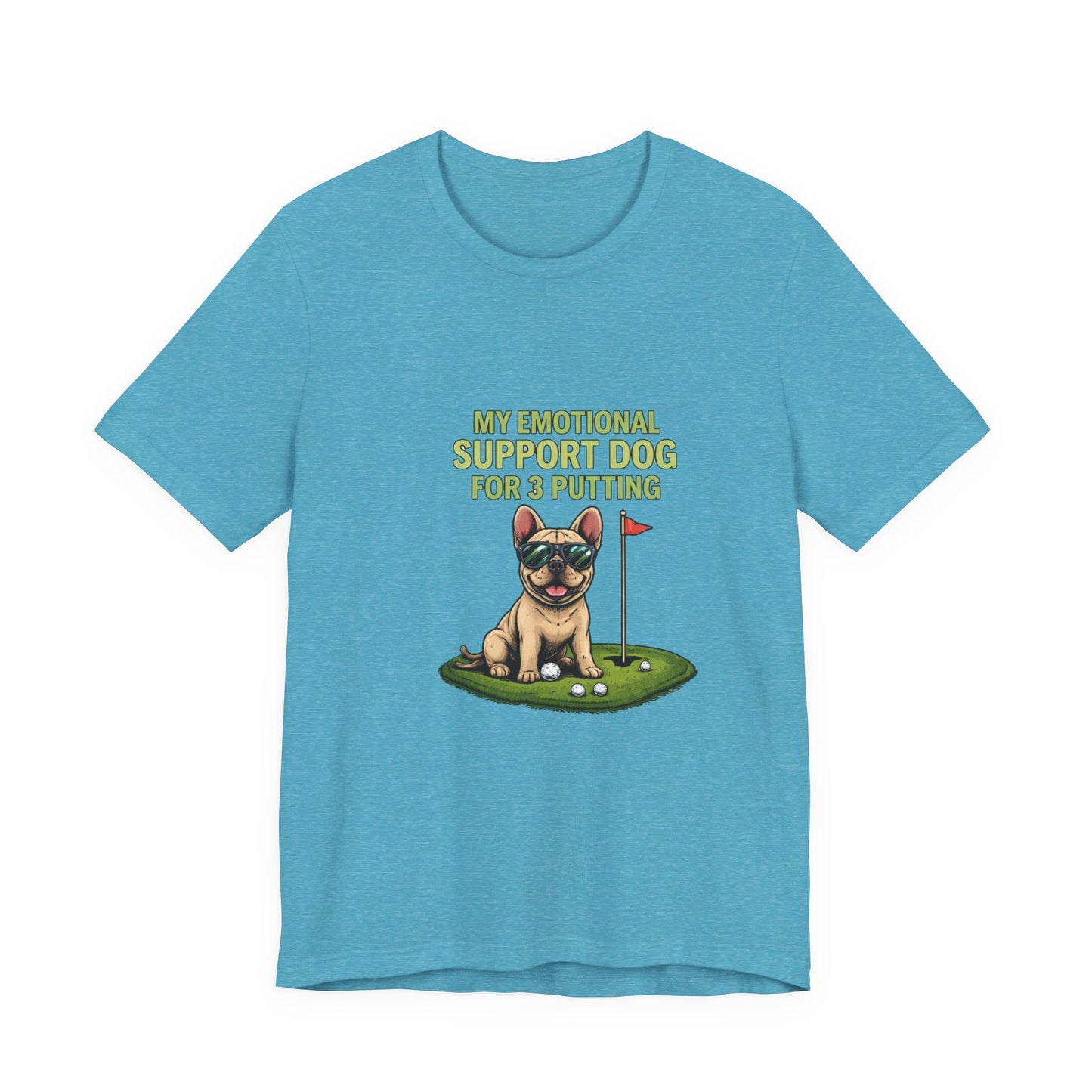 Golf Dog T‑Shirt — "My Emotional Support Dog for 3 Putting" Funny Golfer Tee