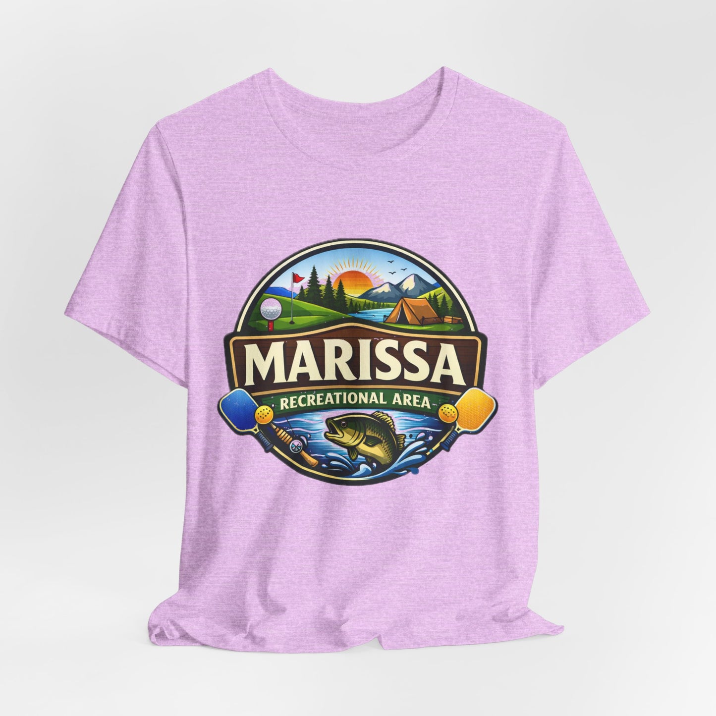 Marissa Recreational Area T shirt — Outdoor Camping & Lake Fishing Shirt